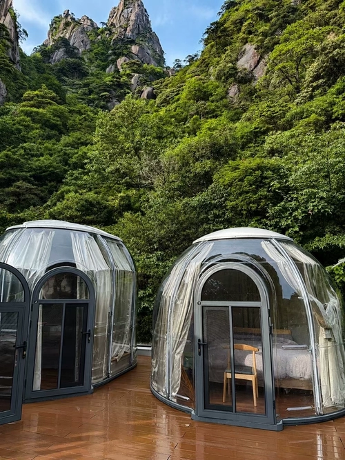 Lakeside glamping dome project in Switzerland
